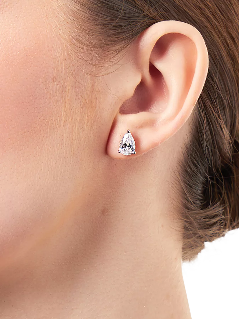 Jools by Jenny Brown silver cubic zirconia stud earrings, UK version