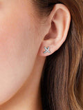 Jools cross stud earrings in silver (British brand)