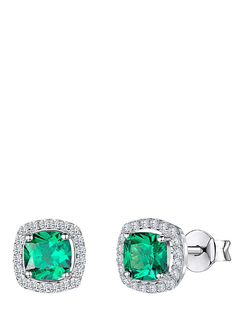 Jools by Jenny Brown cubic zirconia cushion stud earrings, imported from the UK