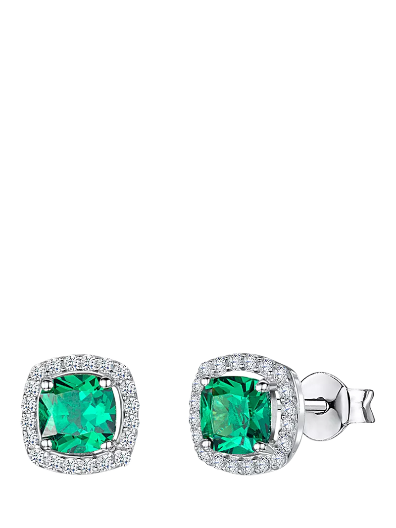 Jools by Jenny Brown cubic zirconia cushion stud earrings, imported from the UK