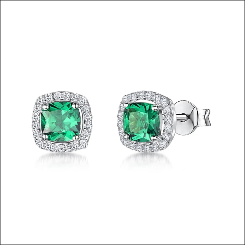 Jools by Jenny Brown cubic zirconia cushion stud earrings, imported from the UK