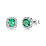 Jools by Jenny Brown cubic zirconia cushion stud earrings, imported from the UK