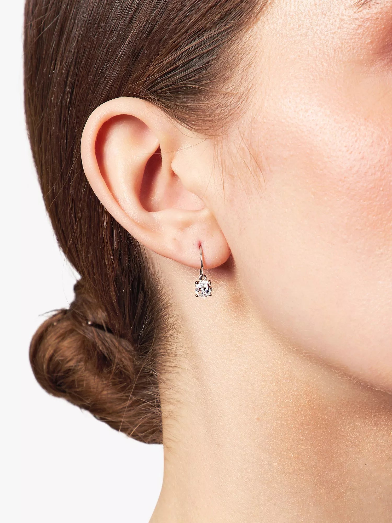 Jools by Jenny Brown cubic zirconia single drop earrings silver (British brand)