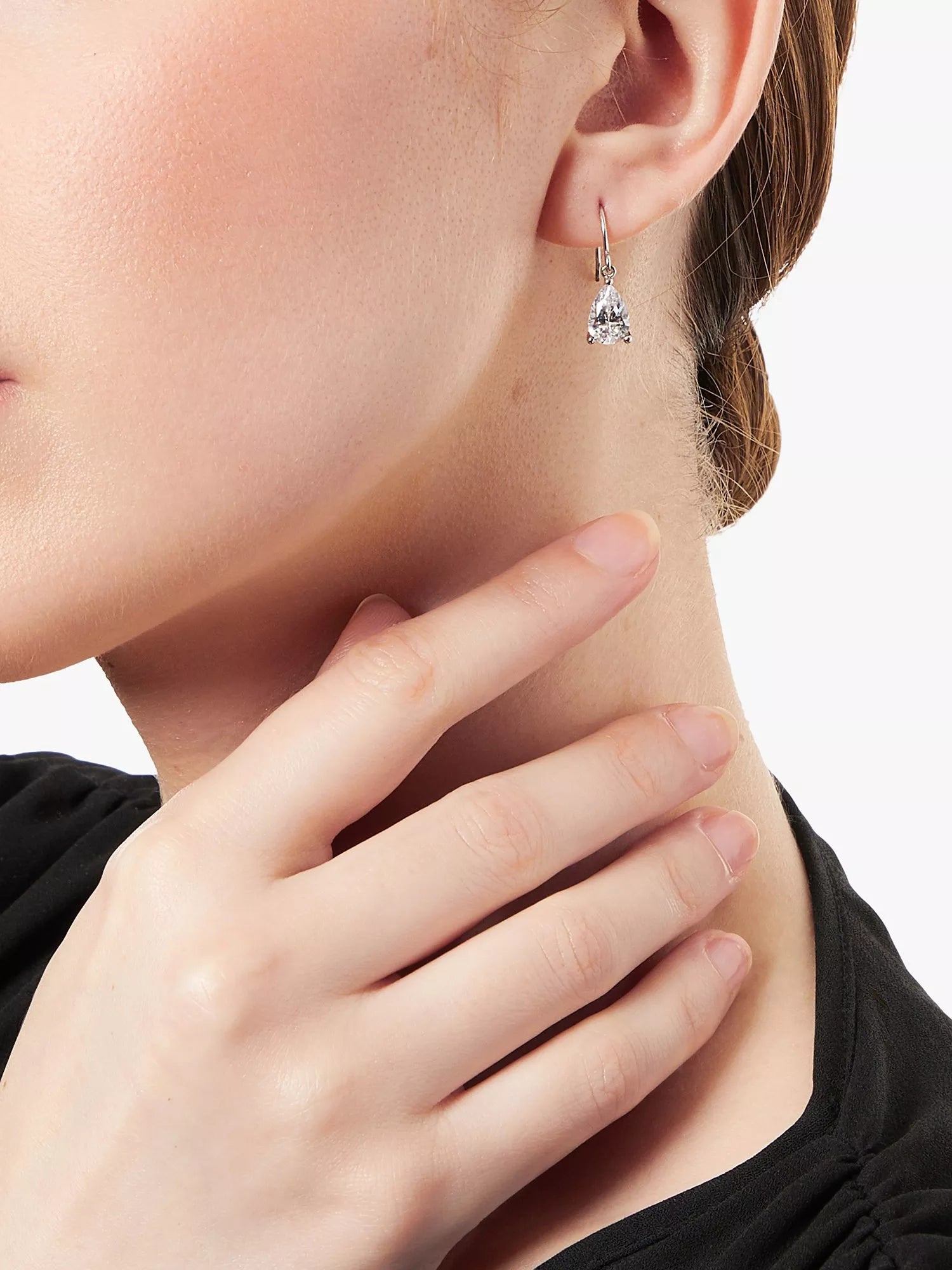 Jools by Jenny Brown cubic zirconia earrings silver tear drop - British product