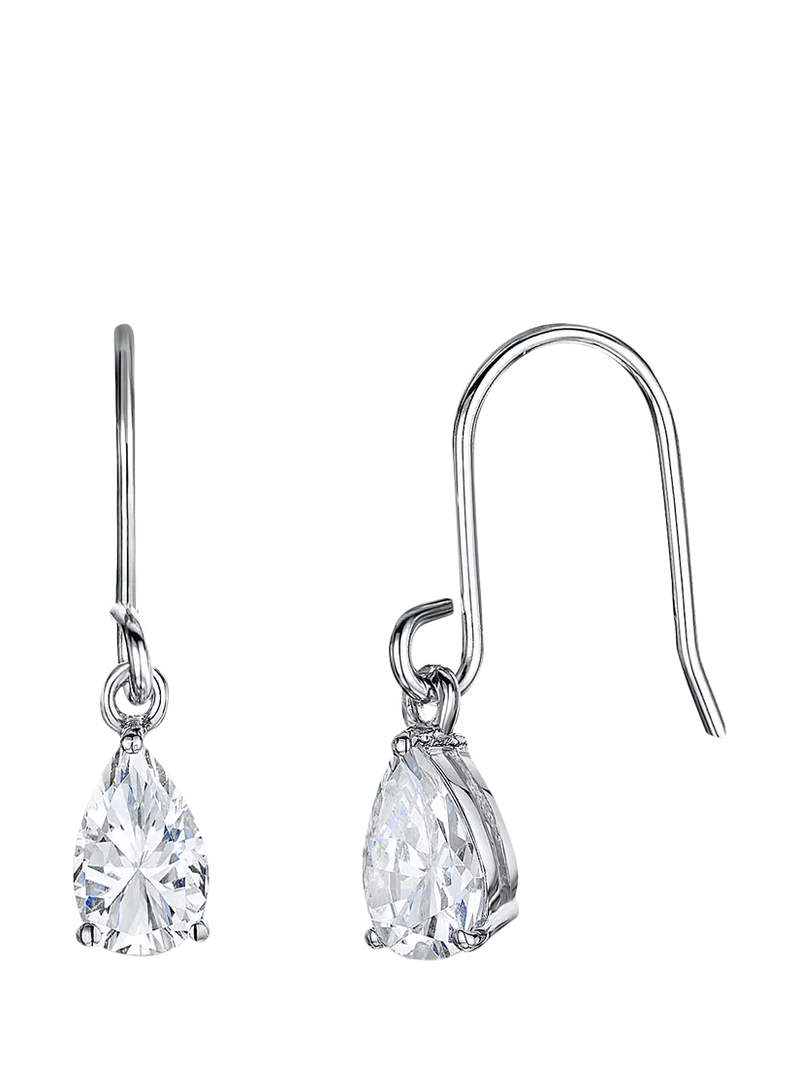 Jools by Jenny Brown sterling silver drop earrings with cubic zirconia - British product