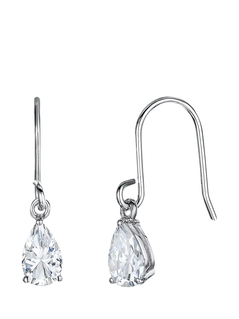 Jools by Jenny Brown sterling silver drop earrings with cubic zirconia - British product