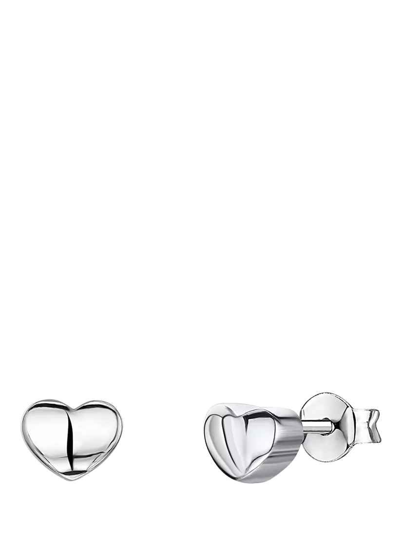 Jools by Jenny Brown polished heart stud earrings sterling silver (British brand)