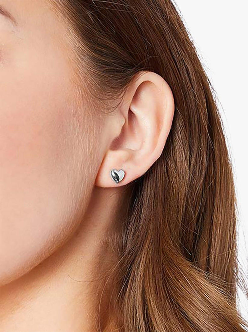 Jools by Jenny Brown polished heart stud earrings sterling silver (British brand)