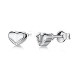 Jools by Jenny Brown polished heart stud earrings sterling silver (British brand)