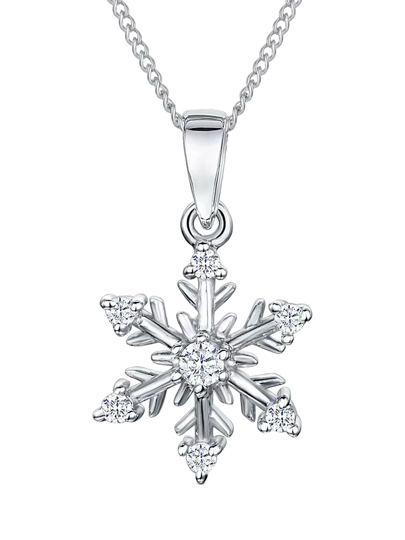 Jools by Jenny Brown cubic zirconia snowflake necklace - British brand