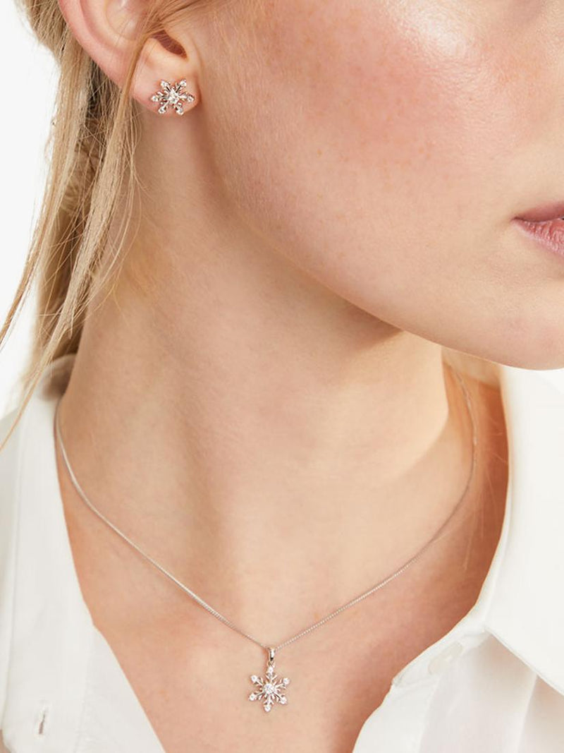 Jools by Jenny Brown cubic zirconia snowflake necklace - British brand