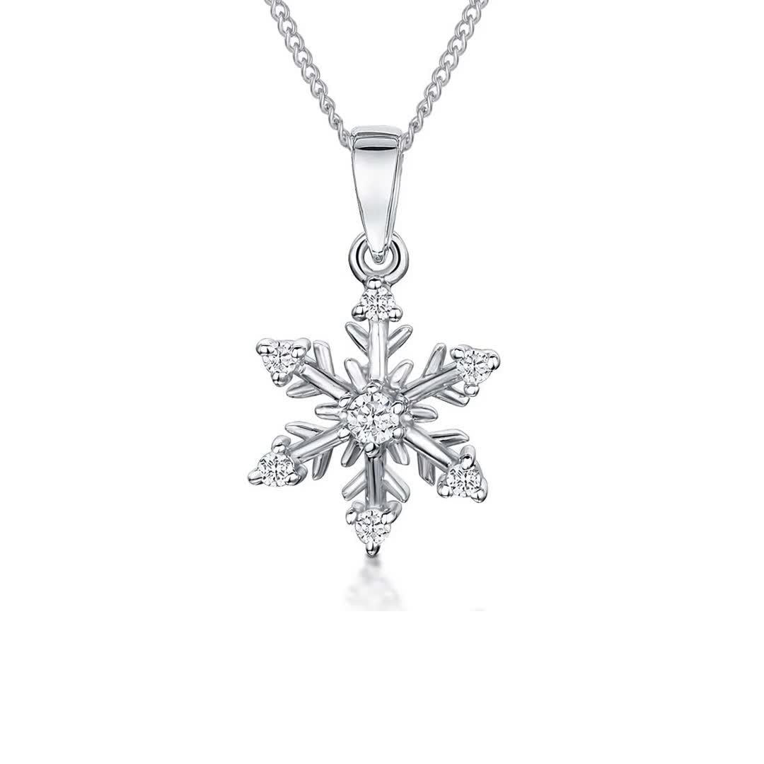 Jools by Jenny Brown cubic zirconia snowflake necklace - British brand