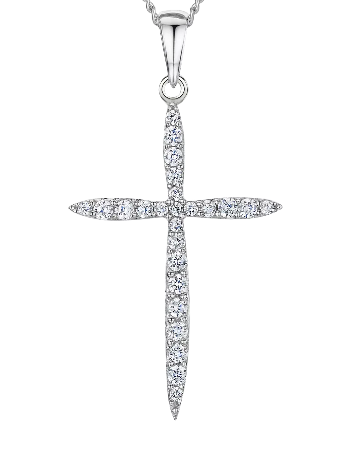 Jools by Jenny Brown cubic zirconia cross necklace silver - British product