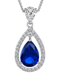 Jools by Jenny Brown cubic zirconia pear pendant necklace 16 inch chain, UK version