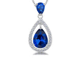 Jools by Jenny Brown cubic zirconia pear pendant necklace 16 inch chain, UK version