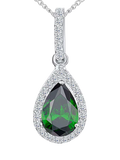 Jools by Jenny Brown Sterling Silver Cubic Zirconia Teardrop Pendant Necklace with 16-Inch Chain