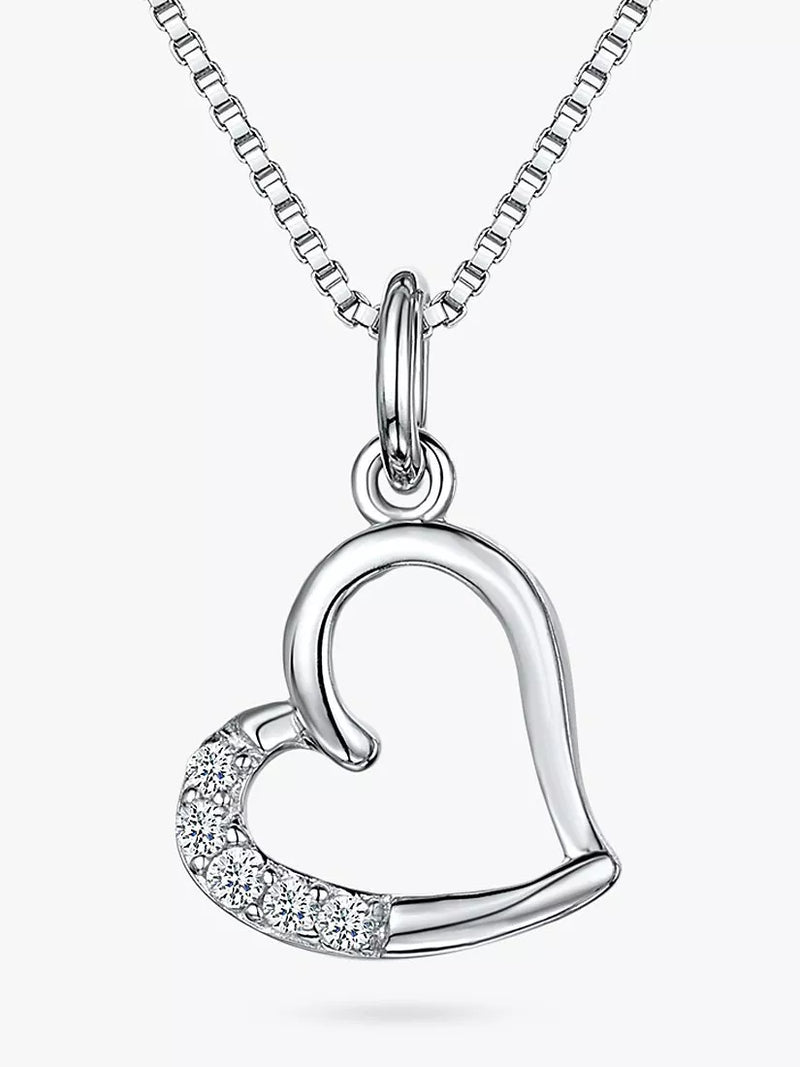 Jools by Jenny Brown cubic zirconia hanging heart necklace, UK version
