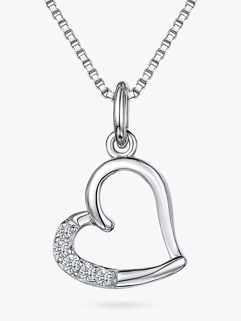 Jools by Jenny Brown cubic zirconia hanging heart necklace, UK version