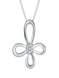 Jools by Jenny Brown cubic zirconia floral pendant necklace 16 inches, imported from the UK