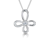 Jools by Jenny Brown cubic zirconia floral pendant necklace 16 inches, imported from the UK