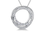 Jools by Jenny Brown cubic zirconia hooped circles necklace 16 inch chain, UK version
