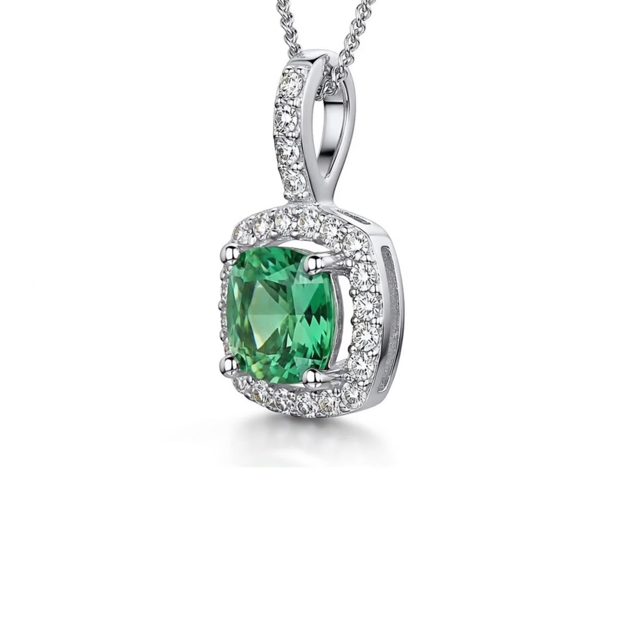 Jools cubic zirconia curved square necklace 16 inch, imported from the UK
