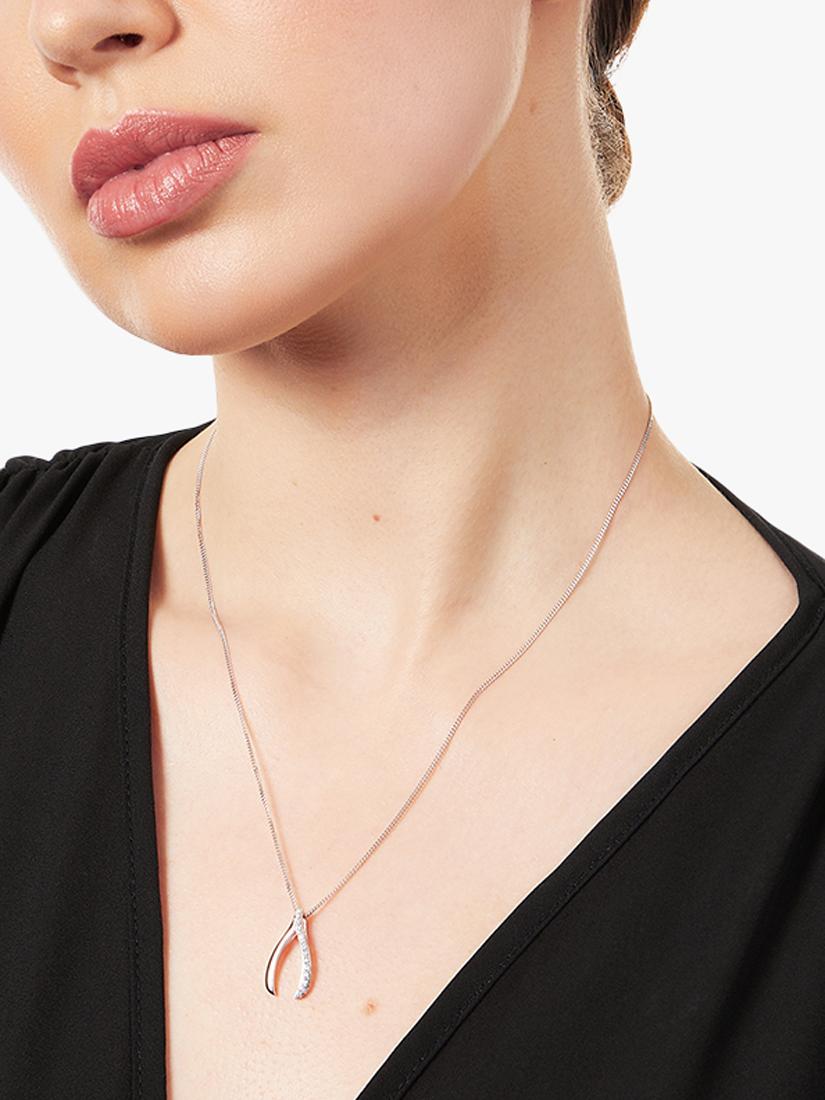 Jools by Jenny Brown cubic zirconia wishbone necklace, imported from the UK