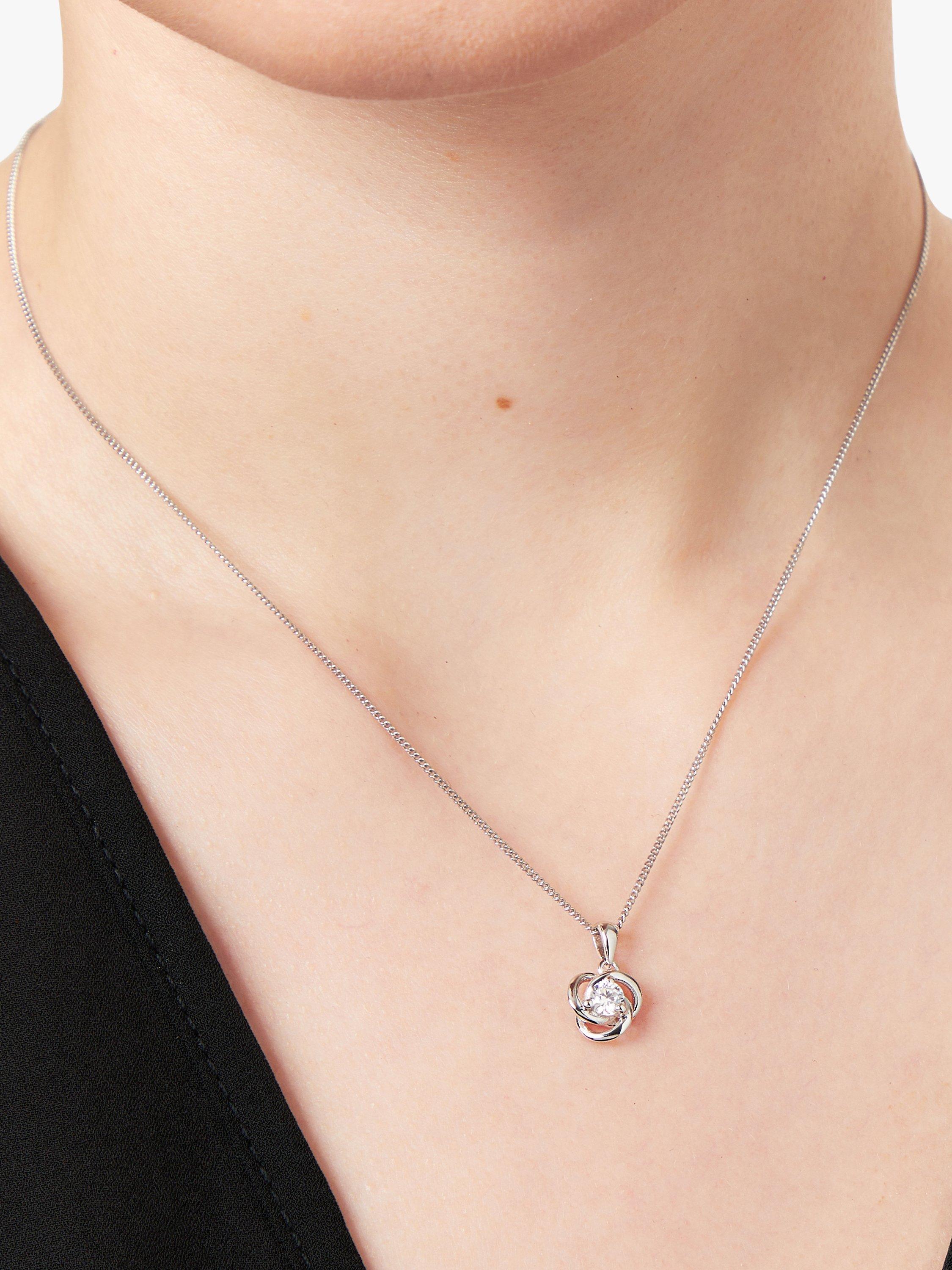 Jools by Jenny Brown cubic zirconia pendant necklace 16 inch (British brand)