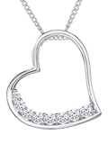 Jools by Jenny Brown cubic zirconia asymmetric heart pendant necklace, UK version