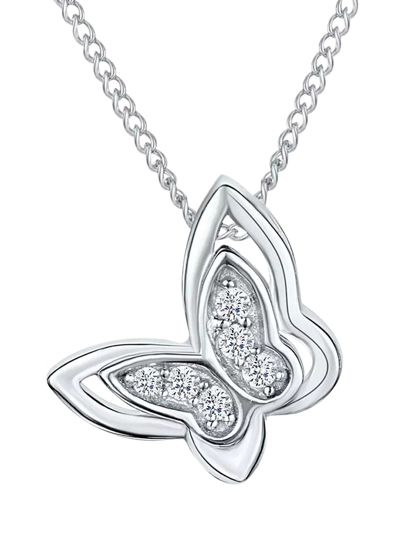 Jools by Jenny Brown cubic zirconia butterfly necklace 16 inch - British product