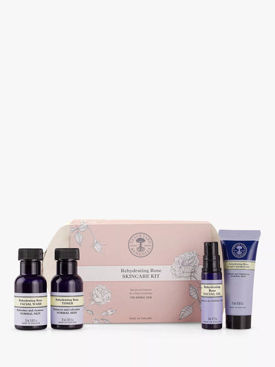 John Lewis Rehydrating Rose Skincare Travel Kit with Cleanser, Toner, Oil, and Moisturiser for Normal Skin- Buy online at McGrocer