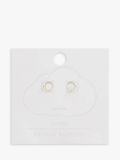 Estella Bartlett Ohrstecker mit Zirkonia und offenem Kreis, Gold