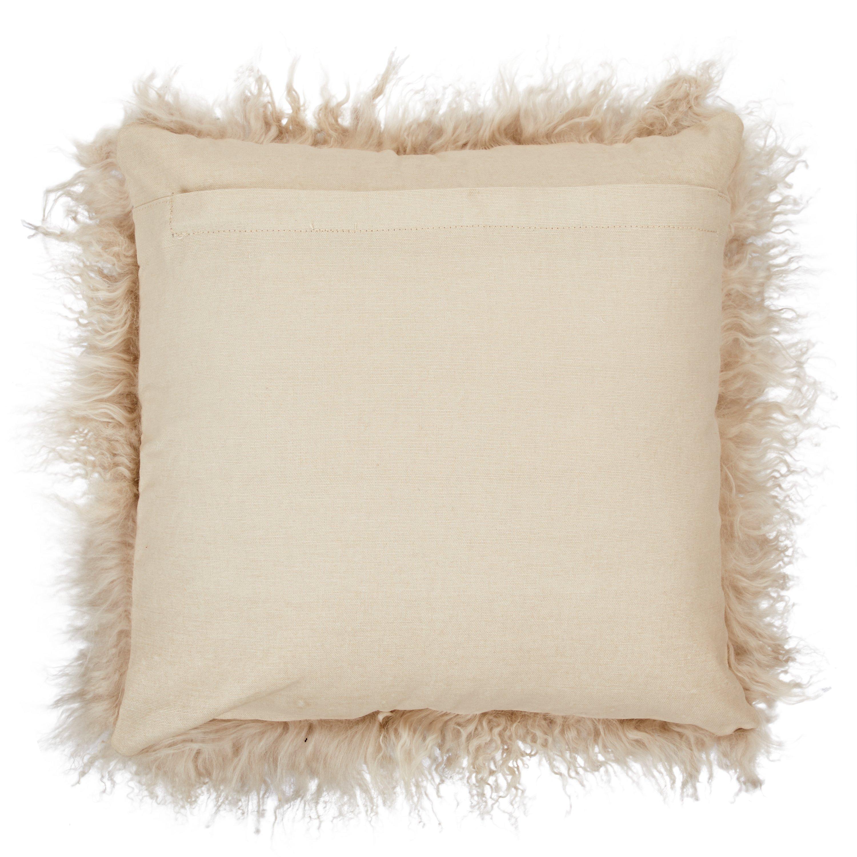 John Lewis Mongolian sheepskin cushion 38cm (British brand)