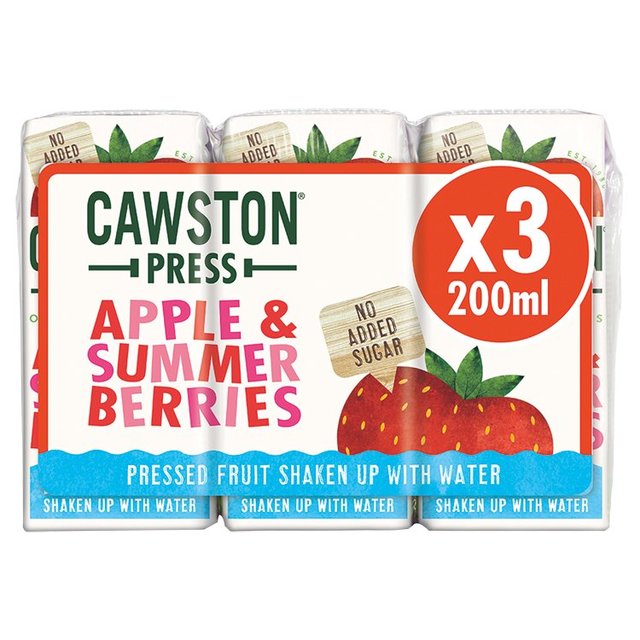 Cawston Press Apple & Summer Berries Juice   3 x 200ml GOODS M&S   