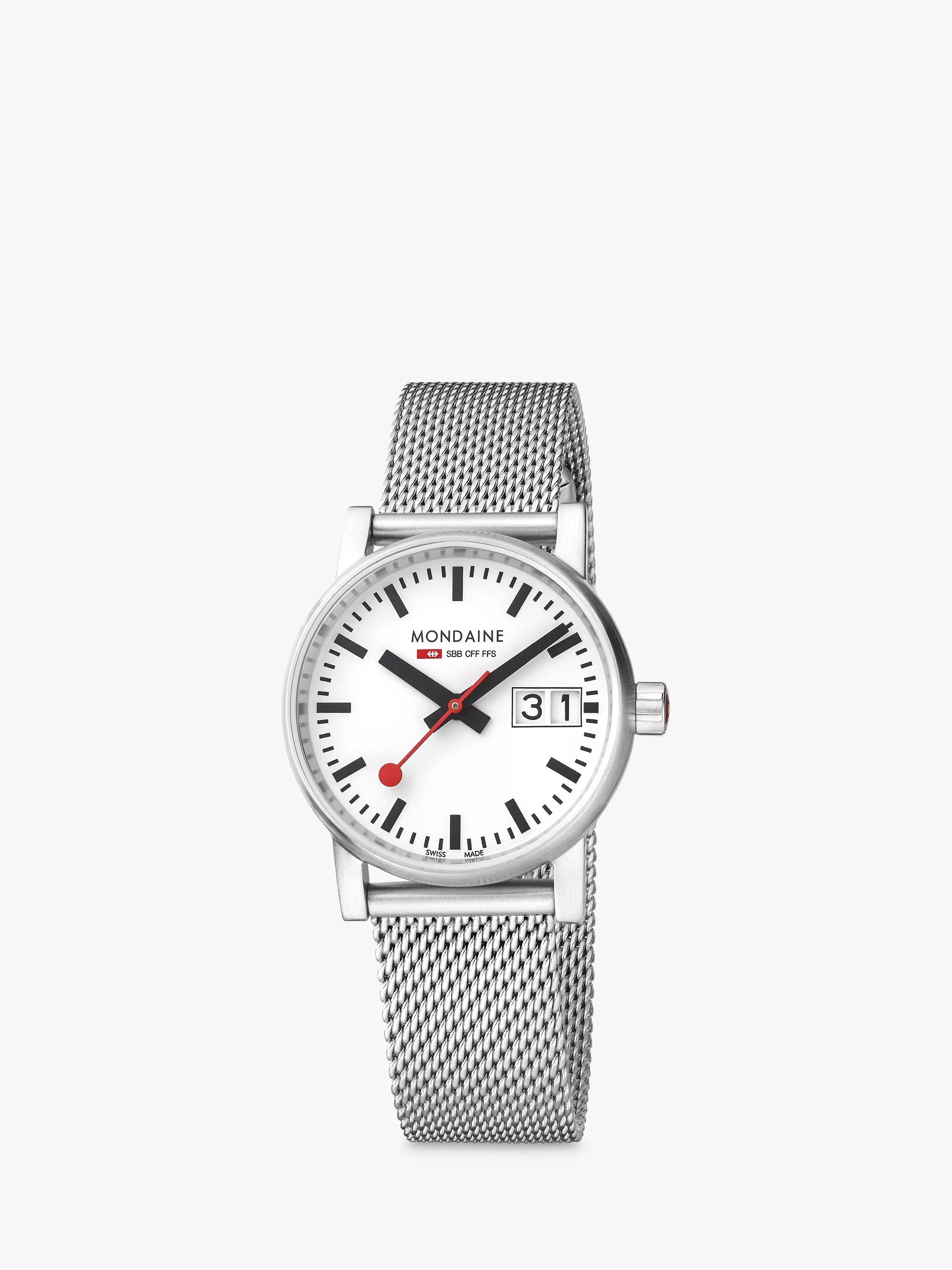 Mondaine women's watch 30mm date mesh bracelet (British brand)