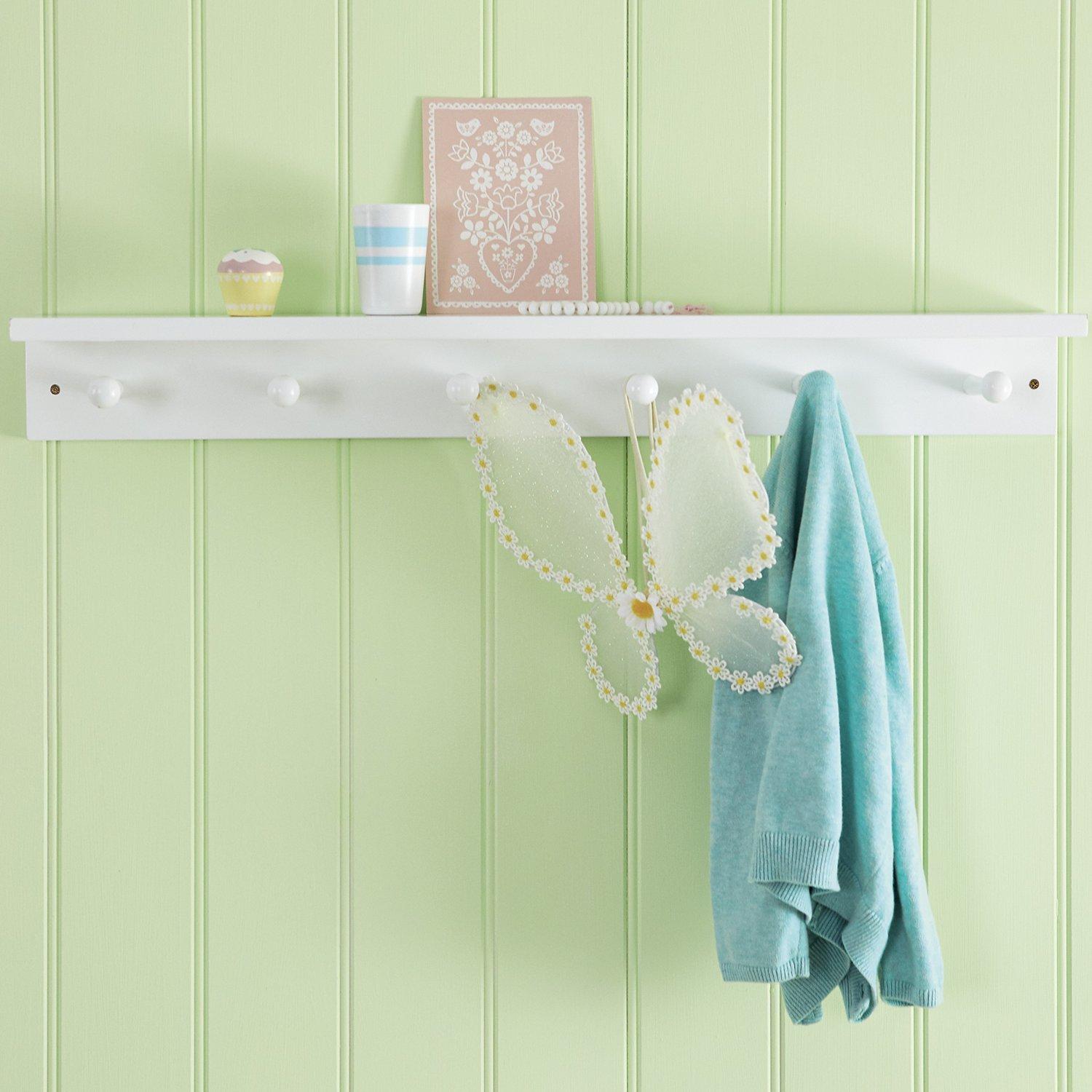 Great Little Trading Co Shaker peg rail in white - British product