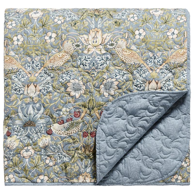 Morris & Co. Strawberry Thief Bedspread, Slate