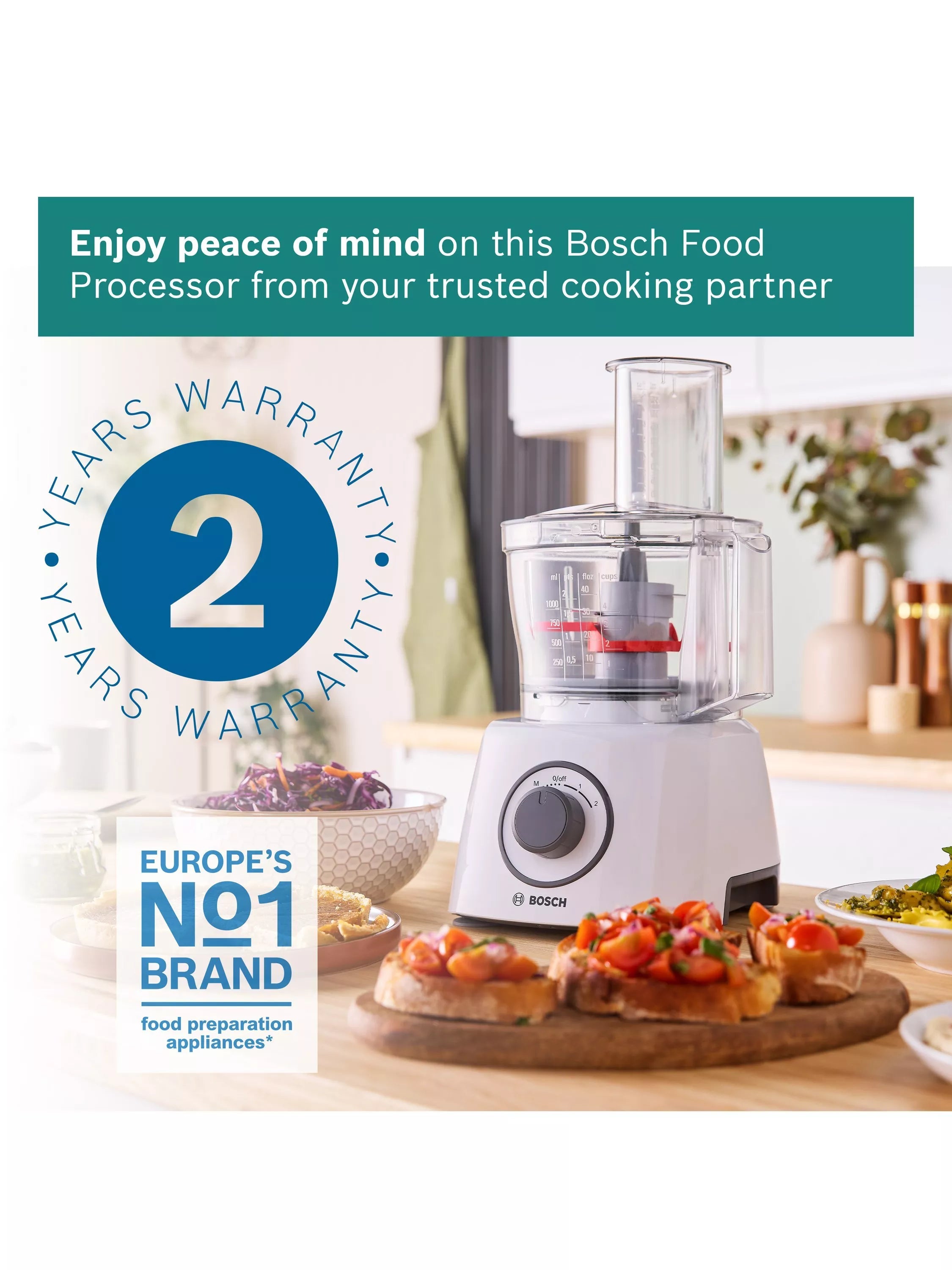 Bosch MultiTalent3 food processor 800W white - British product