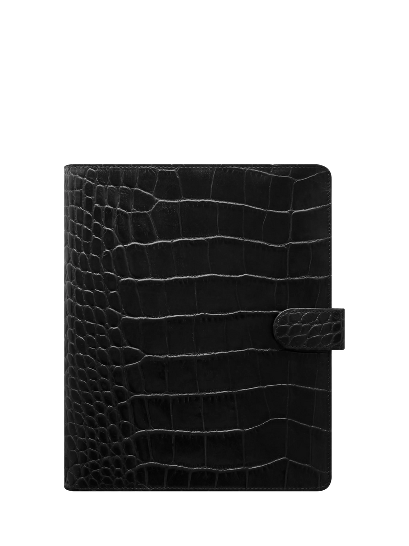 Filofax Classic Croc A5 Organiser in Ebony - British product