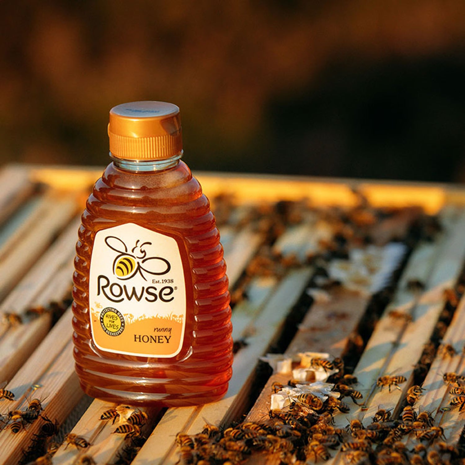 Rowse Squeezy Pure Natural Honey 340g, imported from the UK