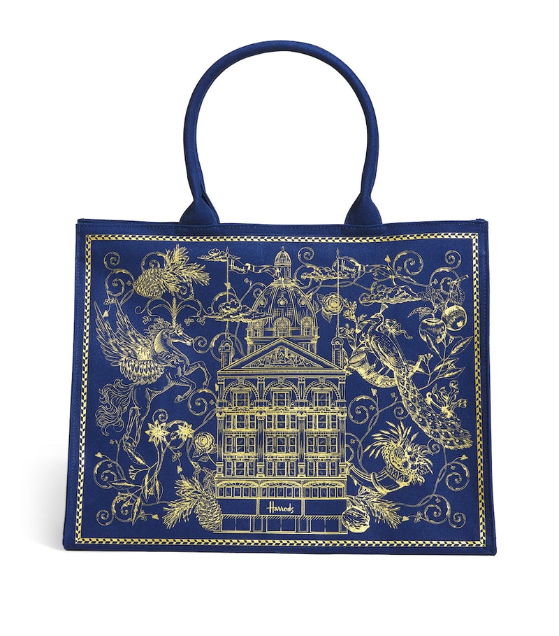 Harrods Gold Building Shopper Bag, imported from the UK