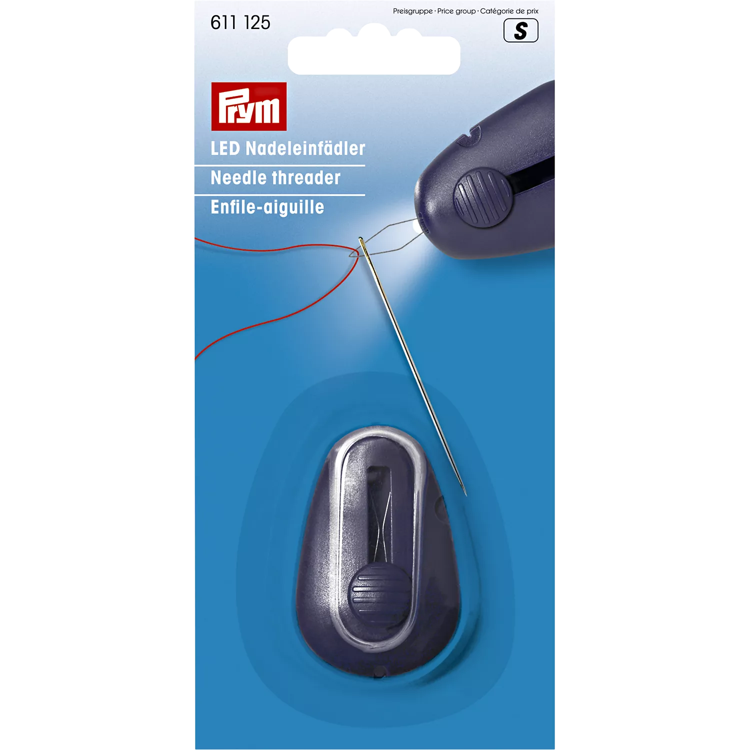 Prym LED needle threader sewing tool, imported from the UK