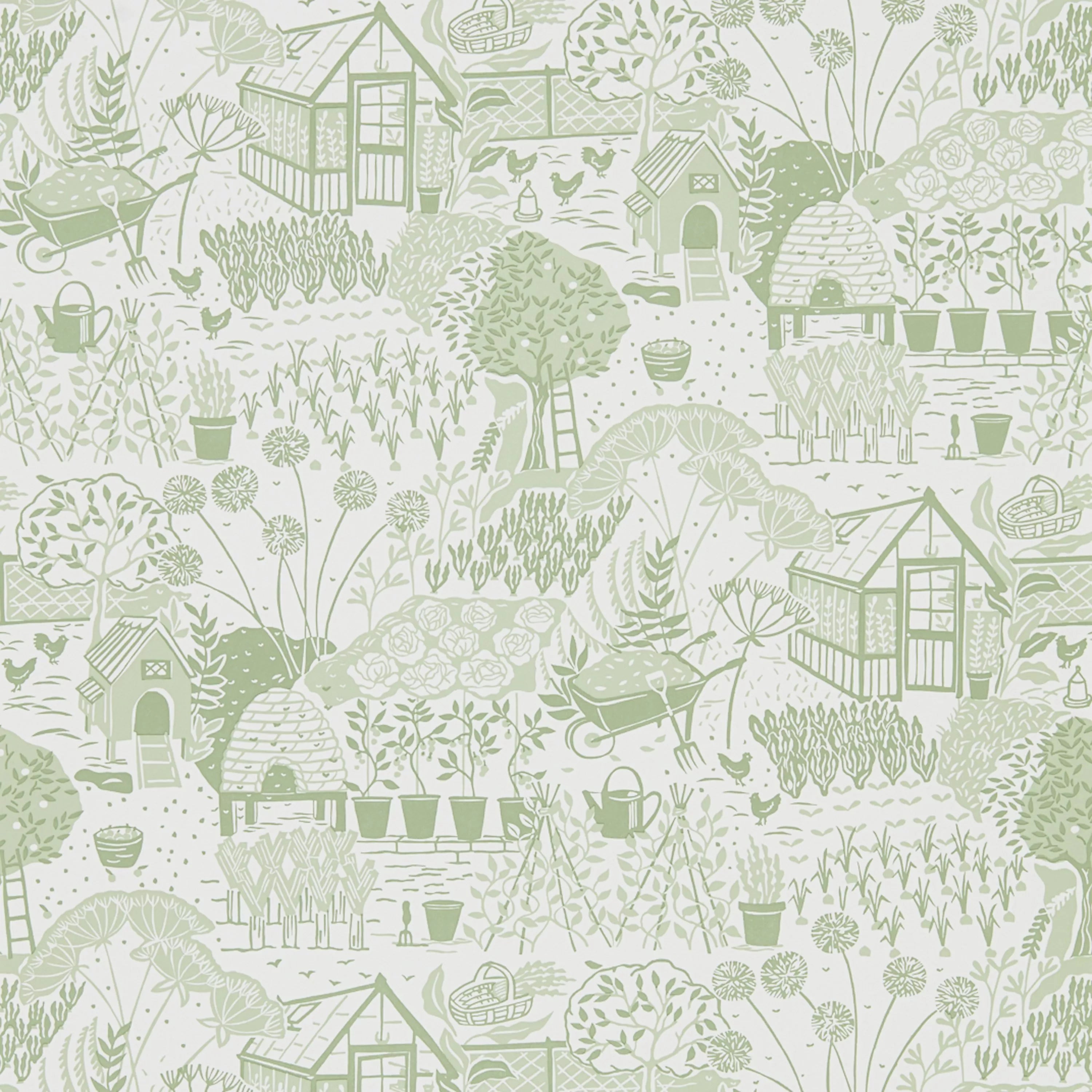 Sanderson The Allotment Wallpaper (British brand)
