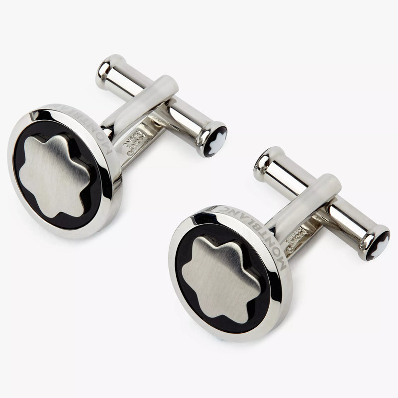 Montblanc Snowcap Star cufflinks silver black - British product