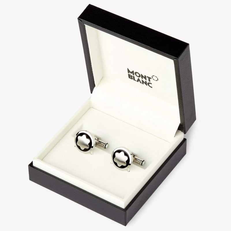 Montblanc Snowcap Star cufflinks silver black - British product
