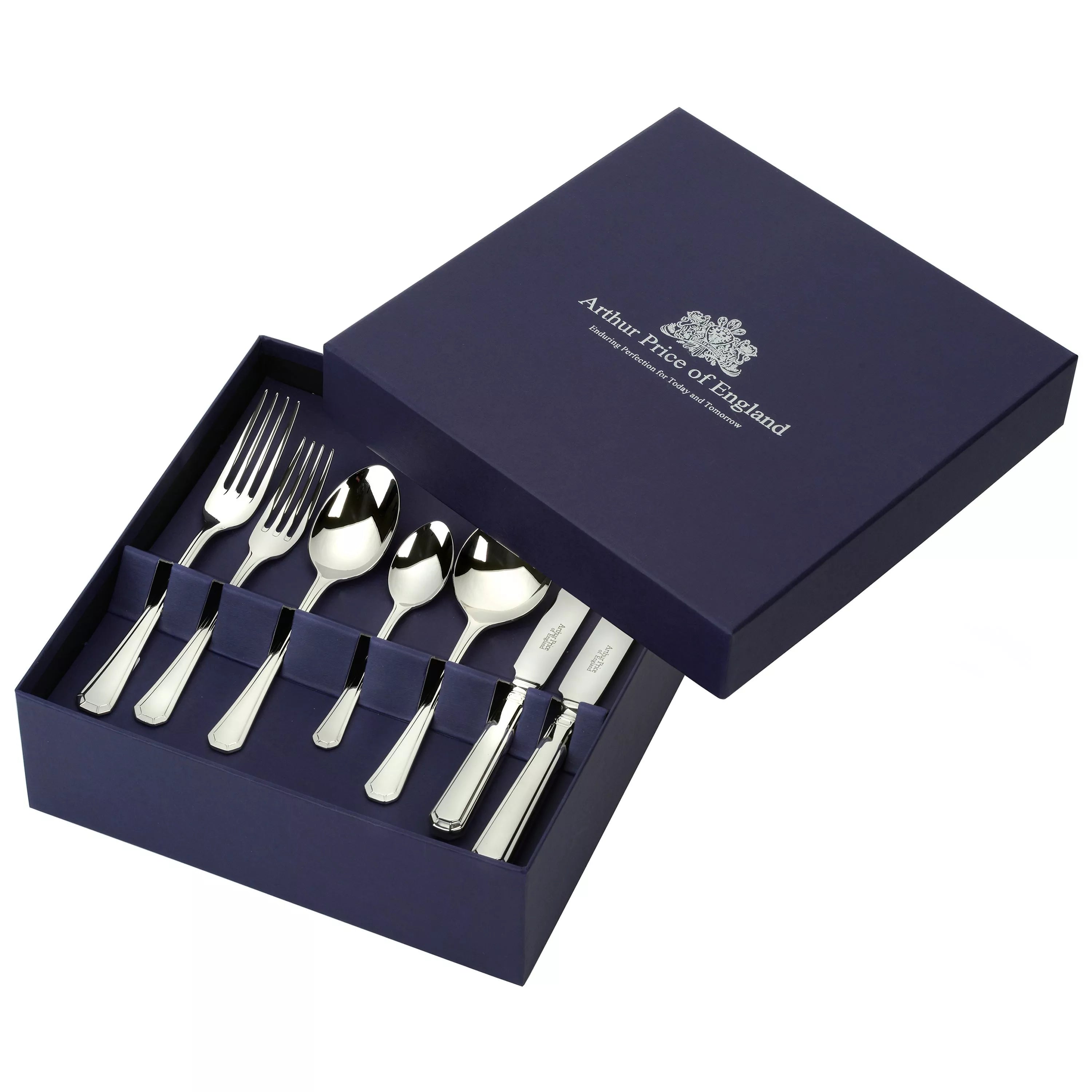 Arthur Price Grecian stainless steel cutlery set 56 piece, imported from the UK