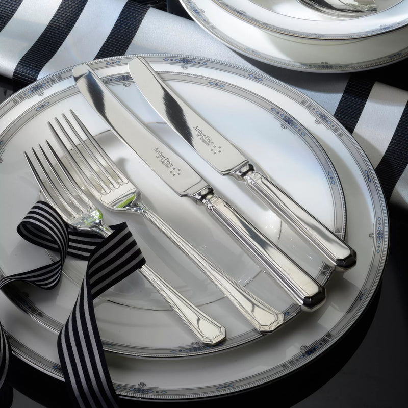 Arthur Price Grecian stainless steel cutlery set 56 piece, imported from the UK