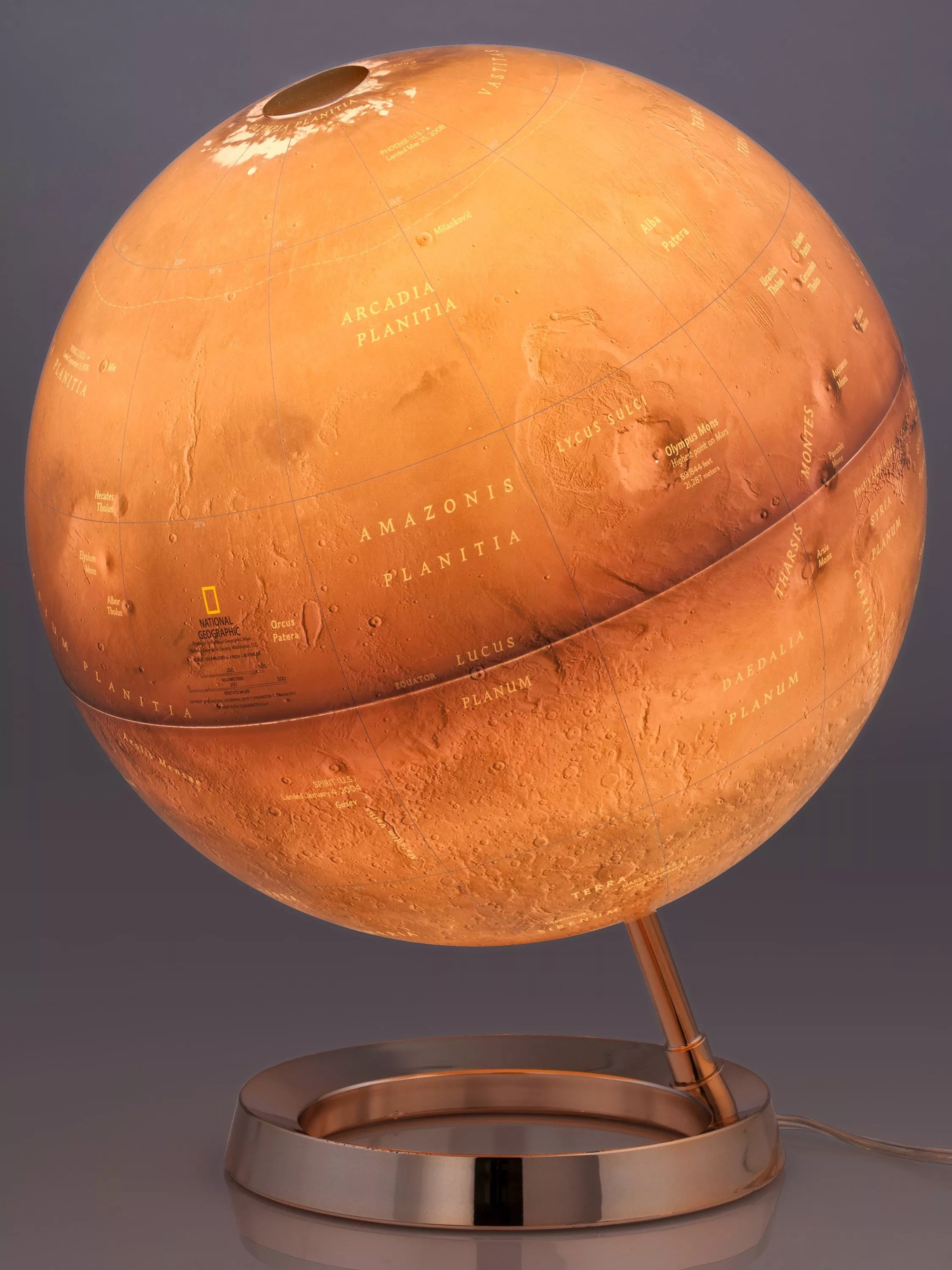 National Geographic Mars illuminated globe 30cm, imported from the UK