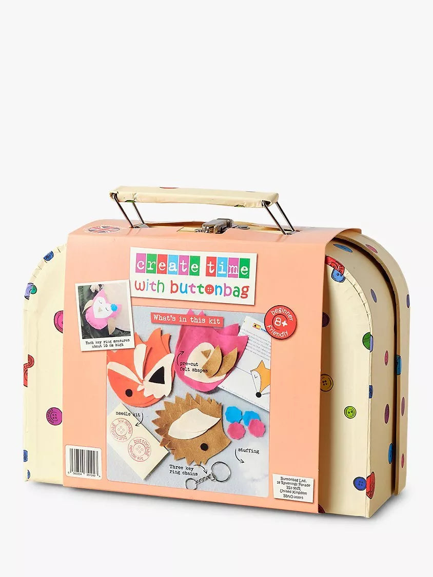 Buttonbag Sleep Friends key ring craft kit, UK version
