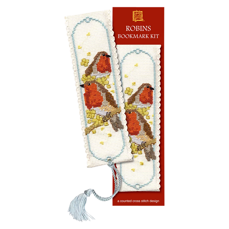 Textile Heritage robin cross stitch bookmark kit (British brand)